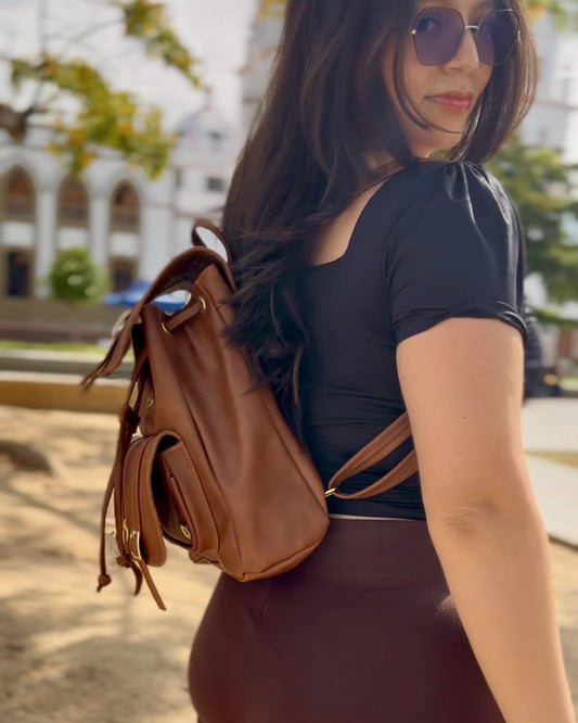 Bolso Morral Casual para Mujer  Múltiples bolsillos (DACOTA tipo Cuero de lujo )